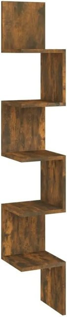 vidaXL Wand-Eckregal aus Holzwerkstoff in Räuchereiche, B/T/H: 20 x 20 x 127,5 cm - Bild 1