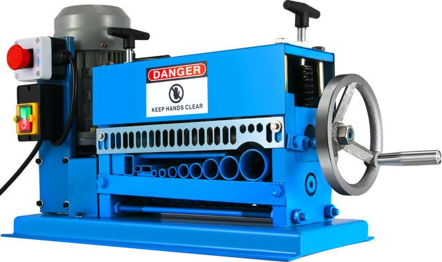 SucceBuy Elektrische Drahtabisolier Maschine 370 W in Blau für Kabel von 1,5 mm bis 38 mm mit 11 Kanälen und 10 Messern - Bild 1