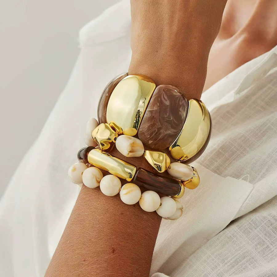 KunJoe Armband, Acryl Perlen, Braun, Damen - Bild 2