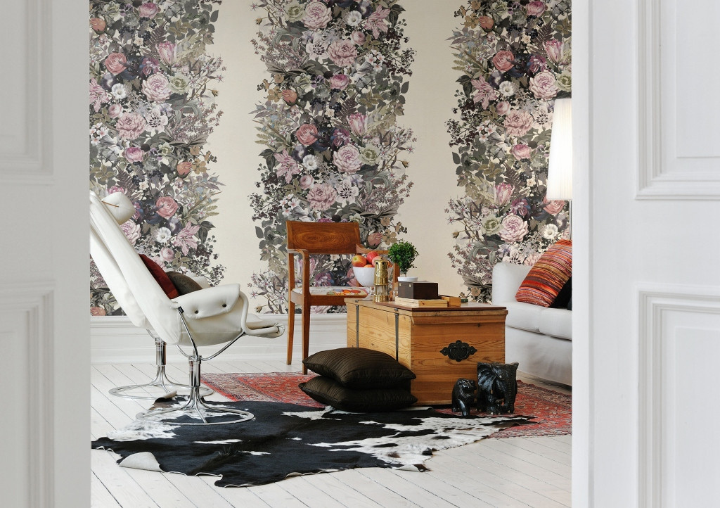 Rebel Walls Wandtattoo Flowerbed in Weiß und Multicolour im Vintage-Floral-Design - Bild 2