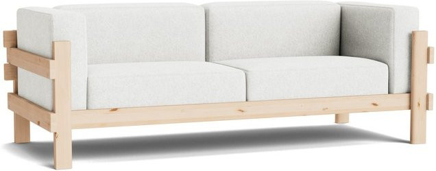 Normann Copenhagen Kube 3-Sitzer Sofa in Gelb und Weiß mit Holzrahmen und Stoffbezug im Mid-Century Design - Bild 1