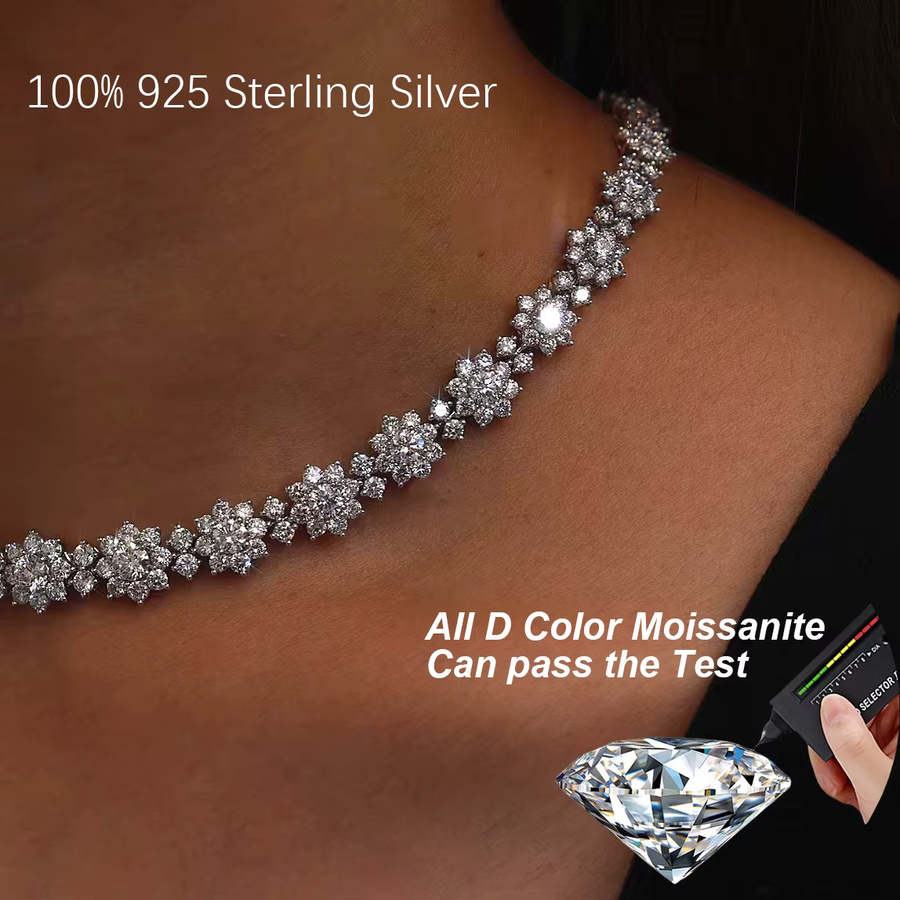 BXINY Schmuckset Halskette & Armband, 925 Silber, Diamant, Damen - Bild 3