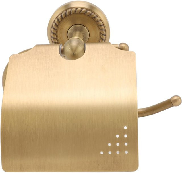 Wandmontierter Toilettenpapierhalter und Handtuchhalter aus Kupfer in Gold mit antikem Dreh-Muster von mfySpace - Bild 1