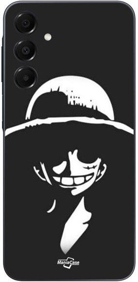 Lakokine Silikon Handyhülle für Samsung Galaxy A16 in Schwarz und Weiß mit Monkey D. Ruffy Design - Bild 1