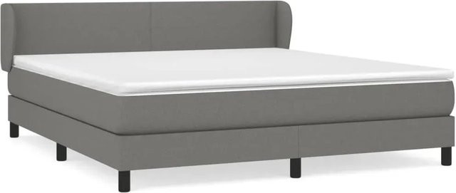 vidaXL Boxspringbett Hybrid mit Matratze und Kopfteil, Grau, B/T/H: 180 x 200 x 183 cm - Bild 1