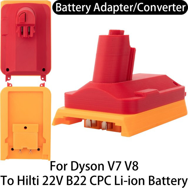 Batterieadapter-Konverter für Dyson V7 V8 Staubsauger zu Hilti 22V B22 CPC Li-Ionen-Akku in Rot - Bild 1