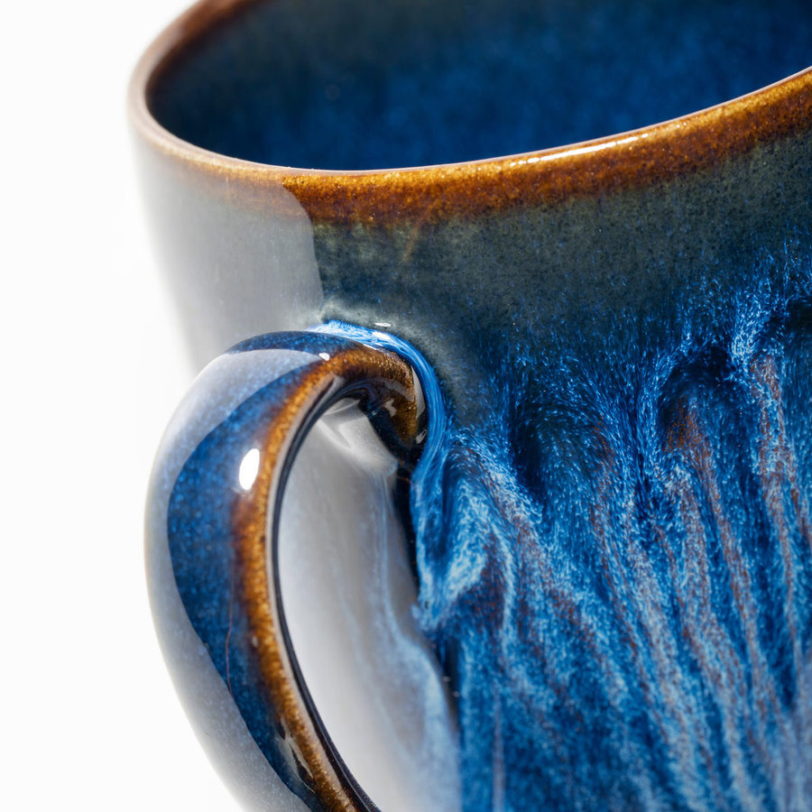 Gipfelstück Kaffeebecher-Set Eisfall aus Steinzeug in Blau und Weiß, 300 ml pro Becher - Bild 3