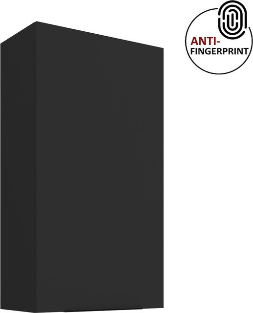ARIA Hängeschrank Schwarz Matt mit Einlegeböden Höhe: 90 cm, Breite: 60 cm - Bild 1