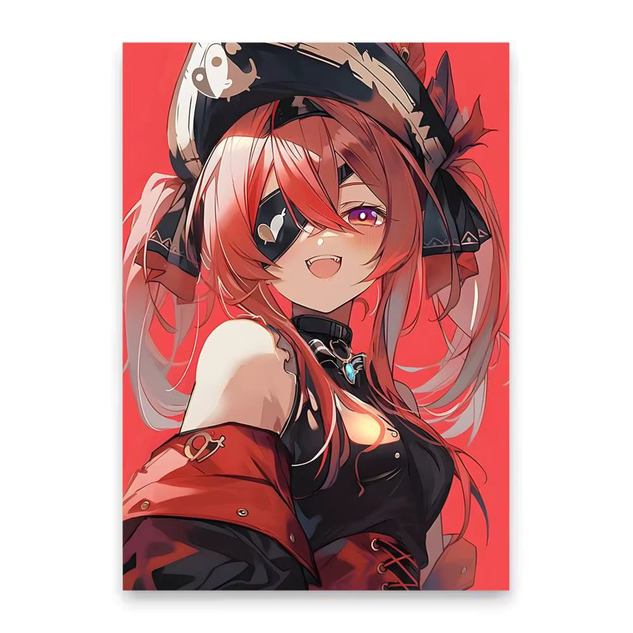 Hololive Vtube Houshou Marine Selbstklebendes Wandposter Schwarz B: 20,0 cm, H: 15,0 cm - Bild 6