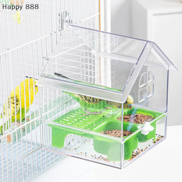 Hoeaden Hängender Papageien-Futterspender mit Anti-Streuer-Schüssel als multifunktionales Vogelbad und Käfigzubehör für Sittiche - Bild 1