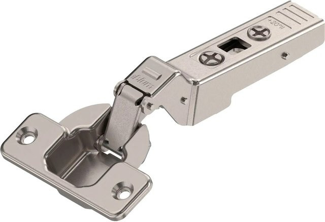 Blum Clip Top Winkelscharnier 20 Grad II Aufschlagend ohne Feder in Nickeloptik mit Schrauben - Bild 1