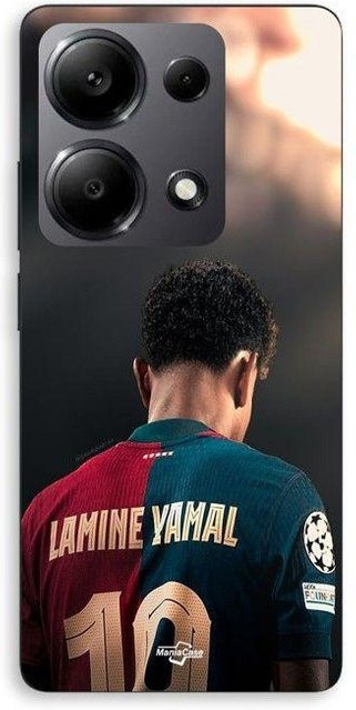 MANIACASE Silikon Handyhülle für Xiaomi Redmi Note 13 Pro 4G in Schwarz mit FC Barcelona Design - Bild 1