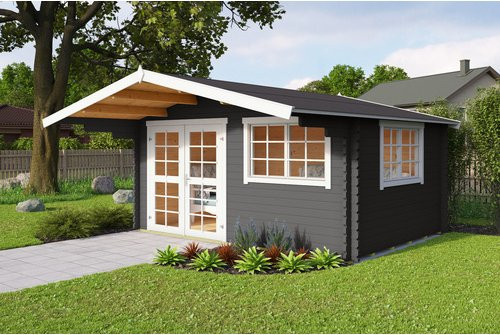 Mr. GARDENER Gartenhaus England aus Holz in Grau, B/H/T: 424,6 x 245 x 445 cm - Bild 1