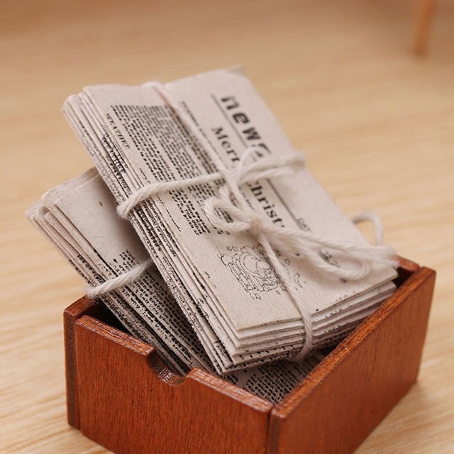 Retro Zeitung Set, Puppenhaus Miniatur, Zubehör - Bild 1
