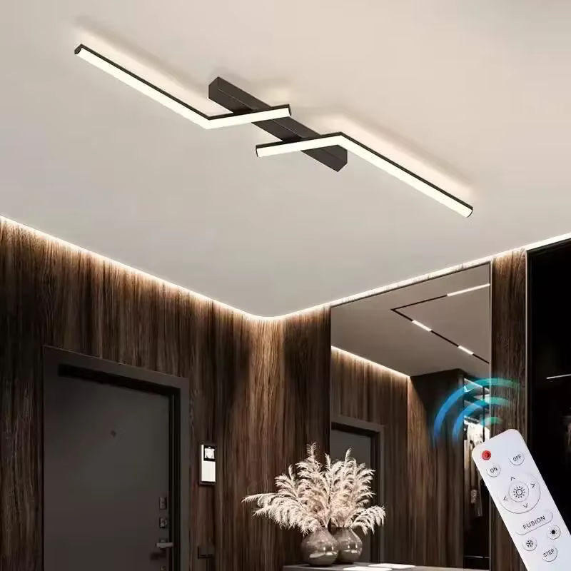 Moderne LED Deckenleuchte DARHYN in Gold und Schwarz mit warmweißem Licht für Wohnzimmer, Esszimmer, Schlafzimmer oder Arbeitszimmer - Bild 2