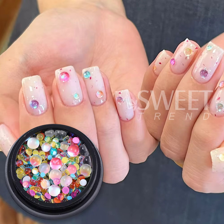 SWEET TREND Nagelkunst-Charms Regenbogen-Macaron-Blasenperlen, 1 Box - Bild 3