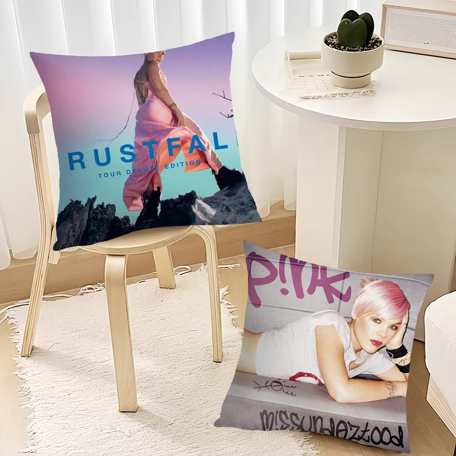 MINISO Kissenbezug Pink Trustfall Klassisch Quadratisch, Breite: 40 cm, Breite: 40 cm - Bild 4
