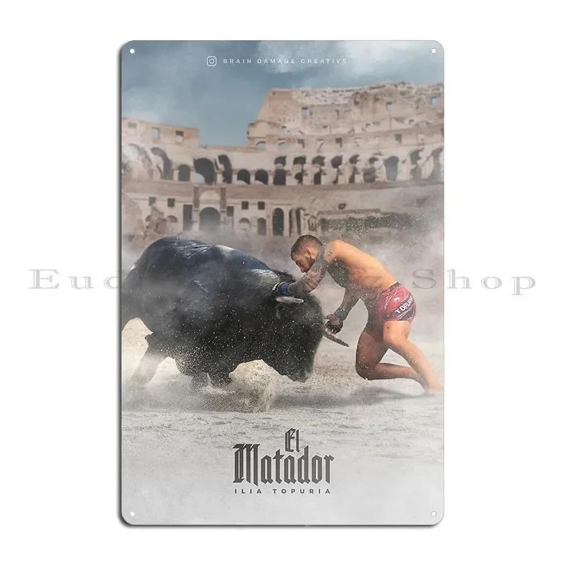 Metallschild Ilia Topuria El Matador von ZX ART im modernen Design, B/H: 30 x 20 cm - Bild 1