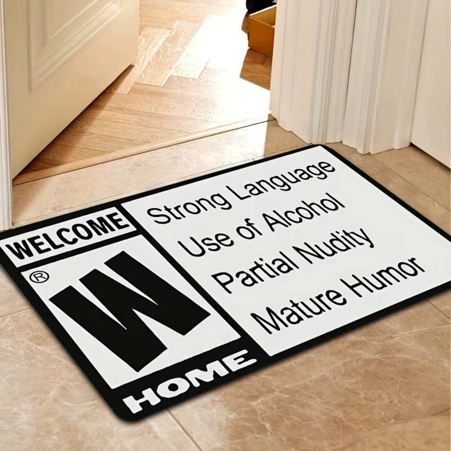 VIKAMA Fußmatte WELCOME HOME Design in Schwarz-Weiß, rutschfest und saugfähig, rechteckig, Breite: 60 cm, Tiefe: 40 cm - Bild 3