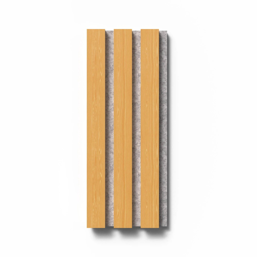 Denpanels Akustikpaneel Eiche Natur Geölt in Braun mit grauem Filz für die Wandgestaltung im skandinavischen Stil, B: 29,5 cm, H: 15 cm - Bild 2