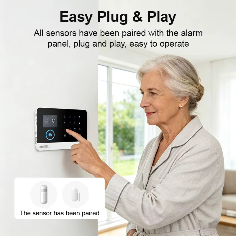 PGST Sicherheits Set Einbruchalarmanlage mit WiFi und 4G/2G GSM für Tuya Smart Life zur mobilen Überwachung von Haus und Geschäft - Bild 2