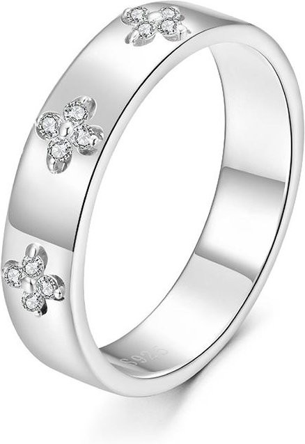BAMOER Ring, Kupfer, Gold, Zirkonia, Damen, Größe 8 - Bild 1