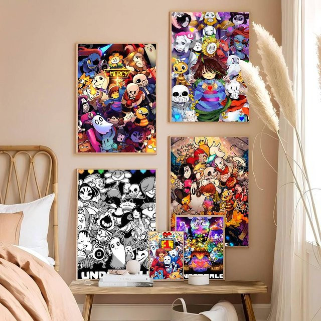 Undertale Spiel Wandaufkleber Whitepaper Poster von Potdemiel in Multicolor - Bild 1