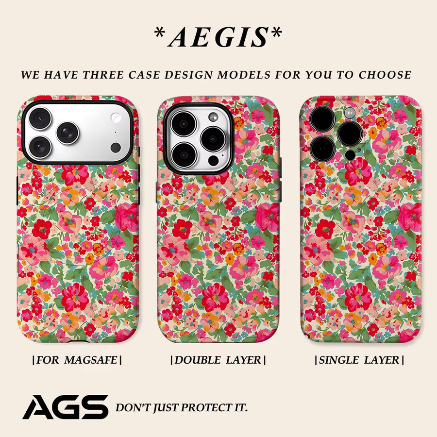 Aegis Schutzhülle Bloom Chic für iPhone 13 bis iPhone 17 Pro Max mit MagSafe Unterstützung aus hartem PC in Multicolour - Bild 2