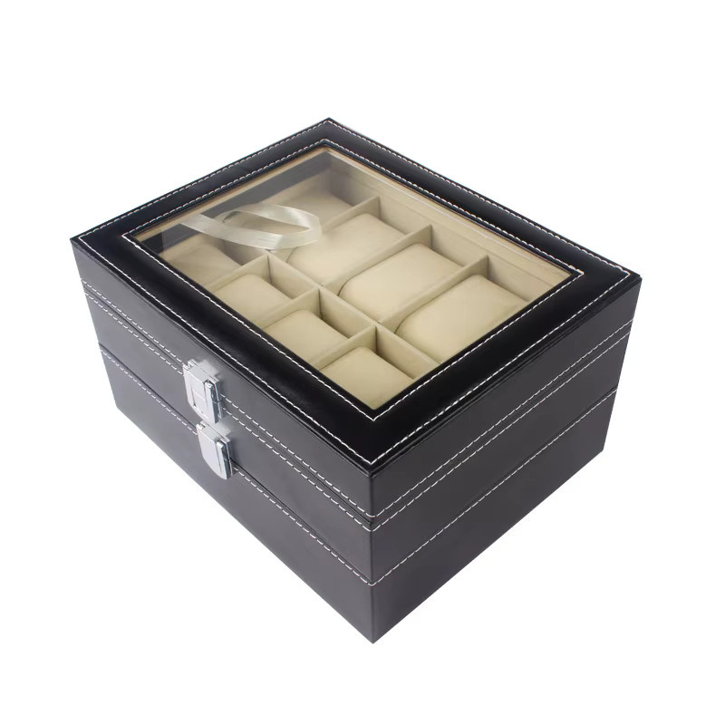DELESYS Uhrenbox, 20 Fächer, schwarzes PU-Leder, Unisex - Bild 2