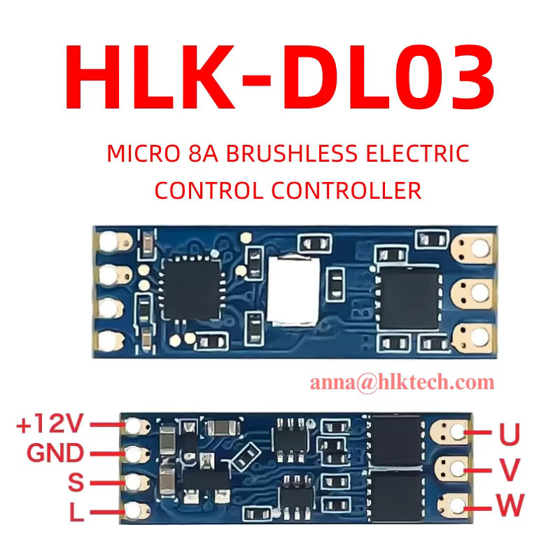 Bibikoo Bürstenloser elektronischer Geschwindigkeitsregler HLK-DL03 ESC-Board, Farbe: Blau, 8A Ausgang, 12V Eingang - Bild 3