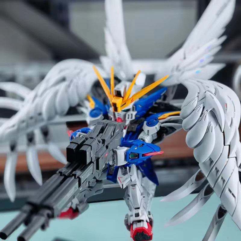 Bandai MGSD Wing Zero Custom EW Angel Feather-Drop Modellbausatz in Weiß mit Wasserabziehbildern - Bild 2