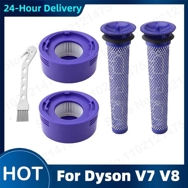 Dyson V8 und V7 kompatible Vorfilter und HEPA-Nachfilter als Ersatzset für Akku-Staubsaugerzubehör - Bild 1