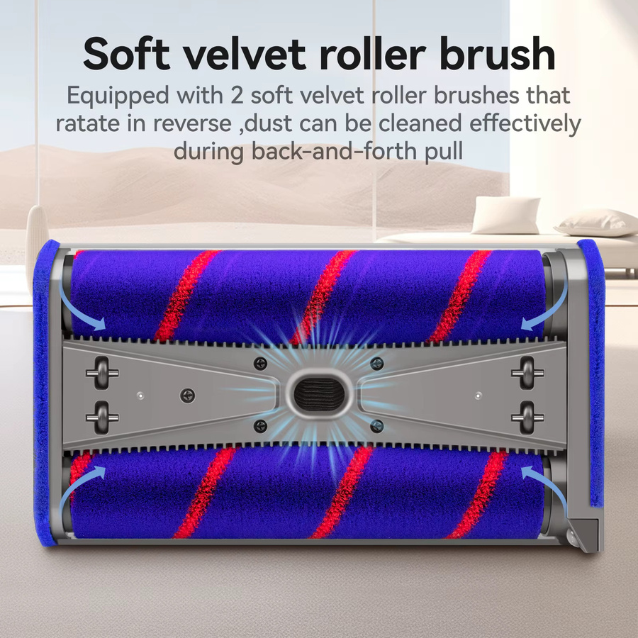 Dyson Ersatz Bodenkopf mit grünen LED-Scheinwerfern und weichen Doppelrollenbürsten für V7 V8 V10 V11 V15 Staubsauger - Bild 5