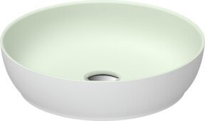 Duravit Aufsatzwaschtisch DuroCast und Sivida Armatur in Blassgrün und Weiß, Keramik, Breite: 40 cm, Tiefe: 40 cm - Bild 1