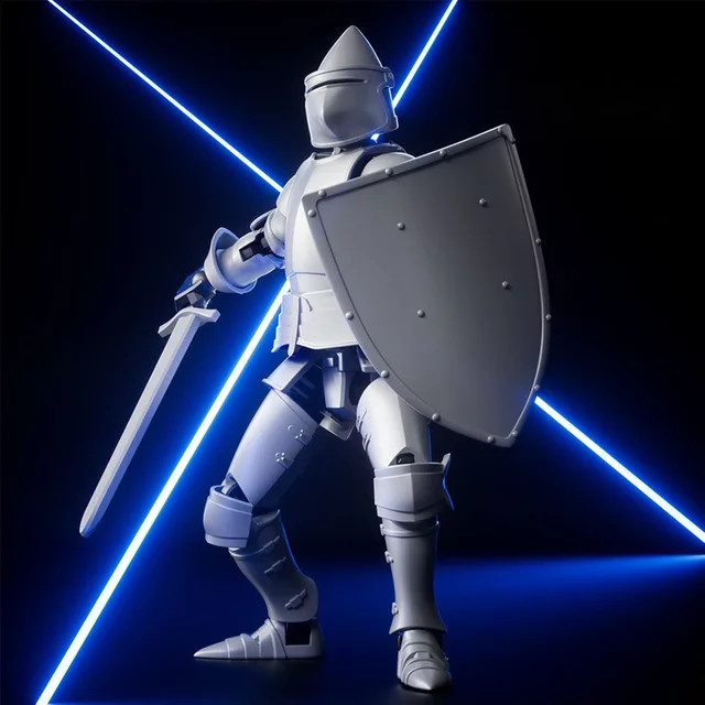 fradoo Ritter, Actionfigur, fully articulated, grau, silber - Bild 1