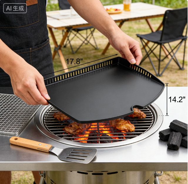 Weber Gusseisen-Grillplatte für Gasgrills der Q-Serie Q300 Q320 Q3000 Q3100 Q3200 mit großem Kochbereich - Bild 1