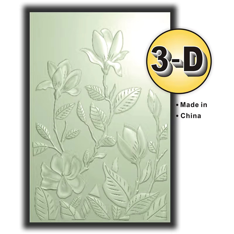 3D-Reliefordner mit Blumendekor in Weiß aus Kunststoff - Bild 2