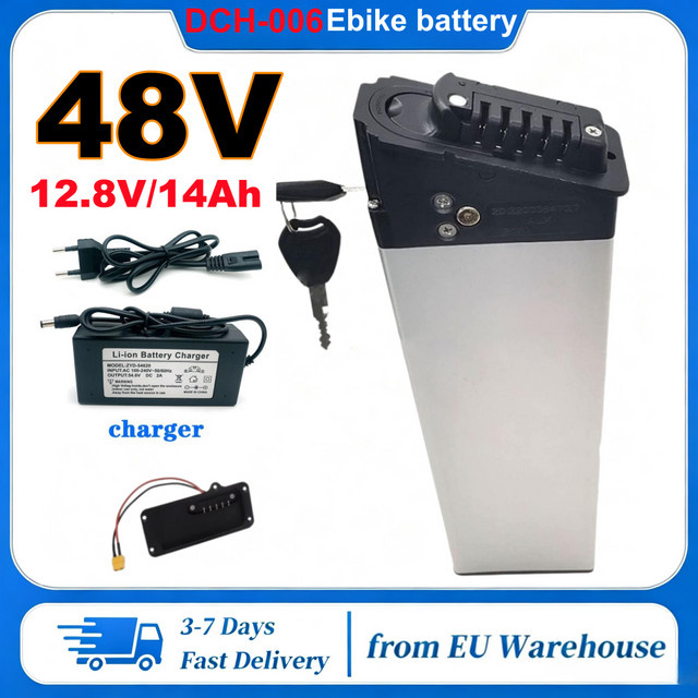 Aleaivy Ersatz-Li-Ionen-Akku 48V 12,8Ah mit integriertem BMS für LO26 MX01 LAFLY X3 JINGHMA R3 R5 R6 R7 Fiido M1 Pro faltbare Elektrofahrräder - Bild 1