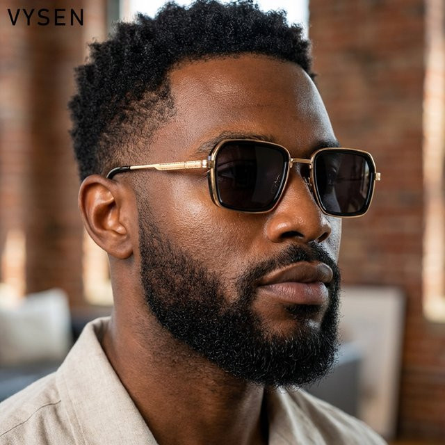 VYSEN Sonnenbrille, quadratisch, Metall, Vollrand, Gold, Herren - Bild 1