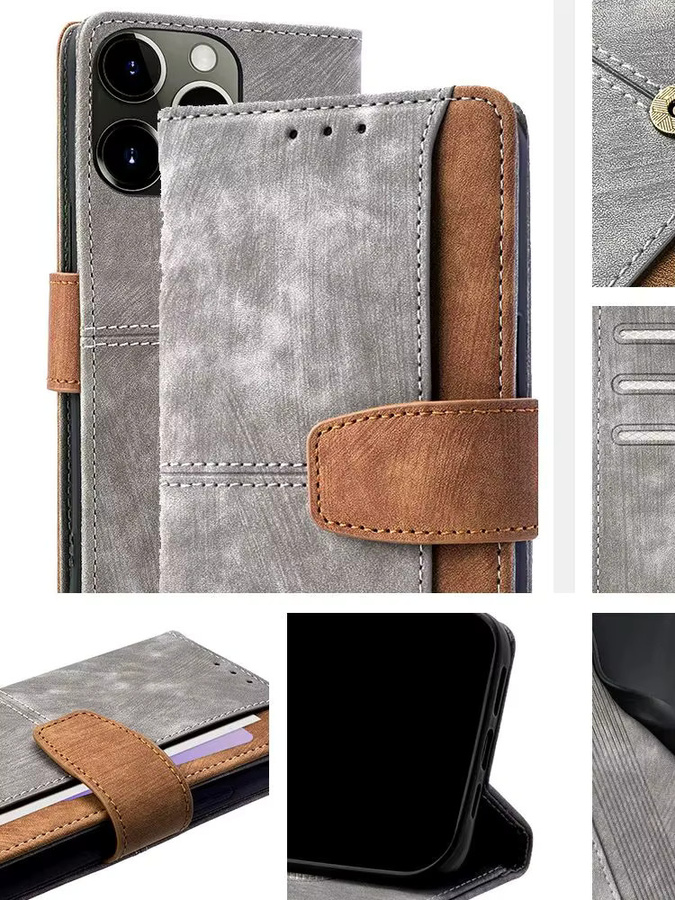 Leder Handyhülle mit Kartenfach und Standfunktion für Sony Xperia 1 5 10 II III VI V VI 10 1 VII in Grau - Bild 6