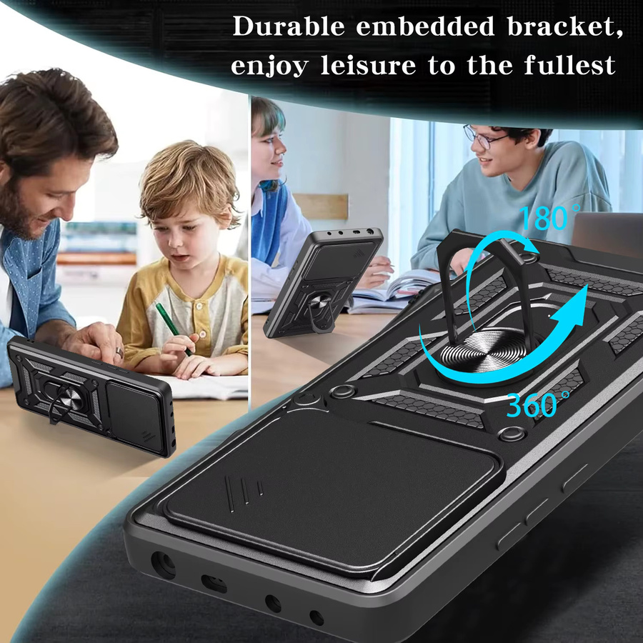 Xiaomi Panzer-Schutzhülle mit Magnetring und Kameraschutz für Poco F7 F8 Ultra M8 M7 F6 Pro in Schwarz oder Silber - Bild 4