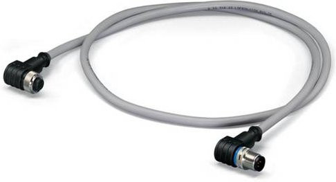 WAGO 756-3106/040-020 Sensor-Aktor-Datensteckverbinder konfektioniert M12 Stecker gewinkelt Buchse gewinkelt grau 2,00 m - Bild 1