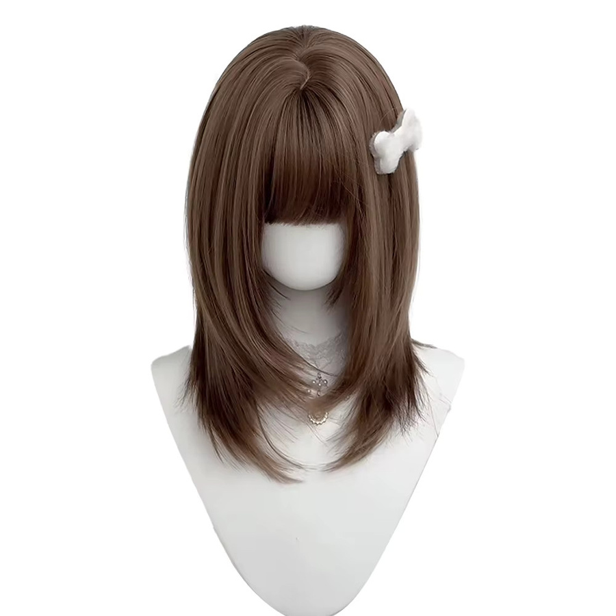 MEISU Bobo-Pony-Perücke, braun, synthetisch, gerade, Damen - Bild 4
