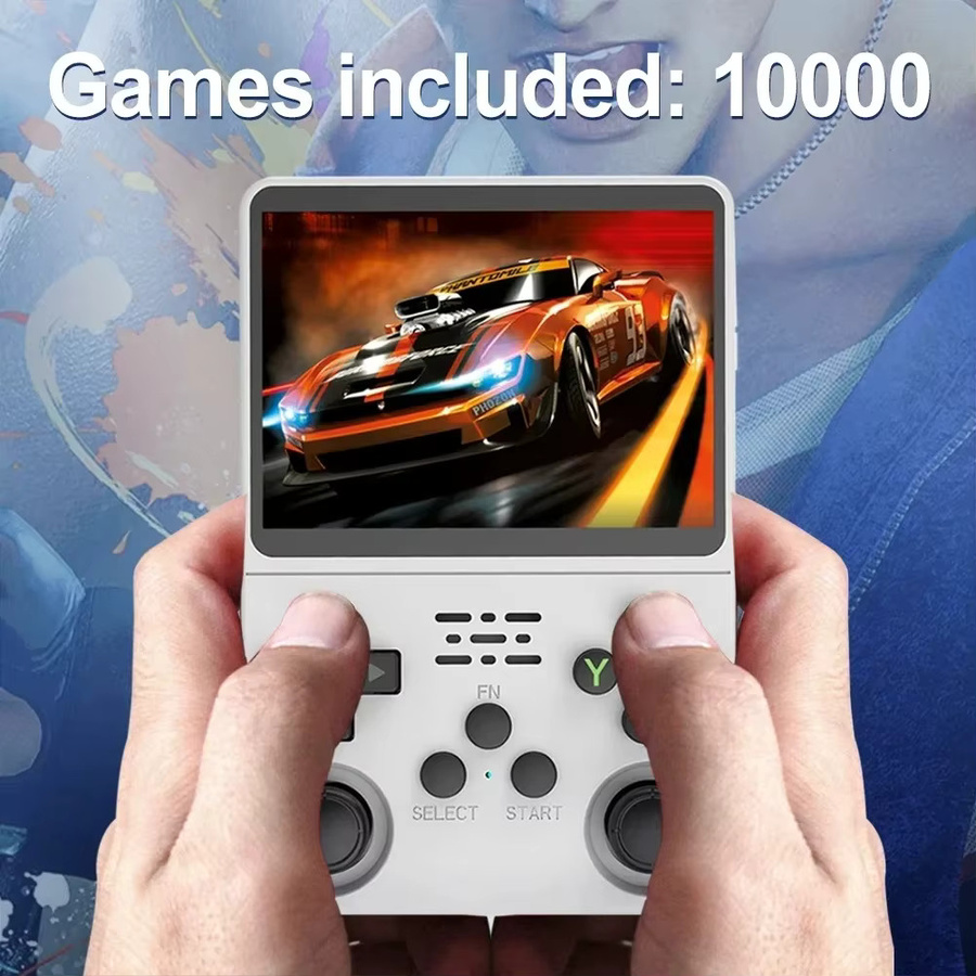 R36s Handheld-Spielkonsole von yydzkj mit 3,5 Zoll IPS-Bildschirm, 128GB Speicher, Open-Source-Linux und Retro-Funktionen in Lila - Bild 5
