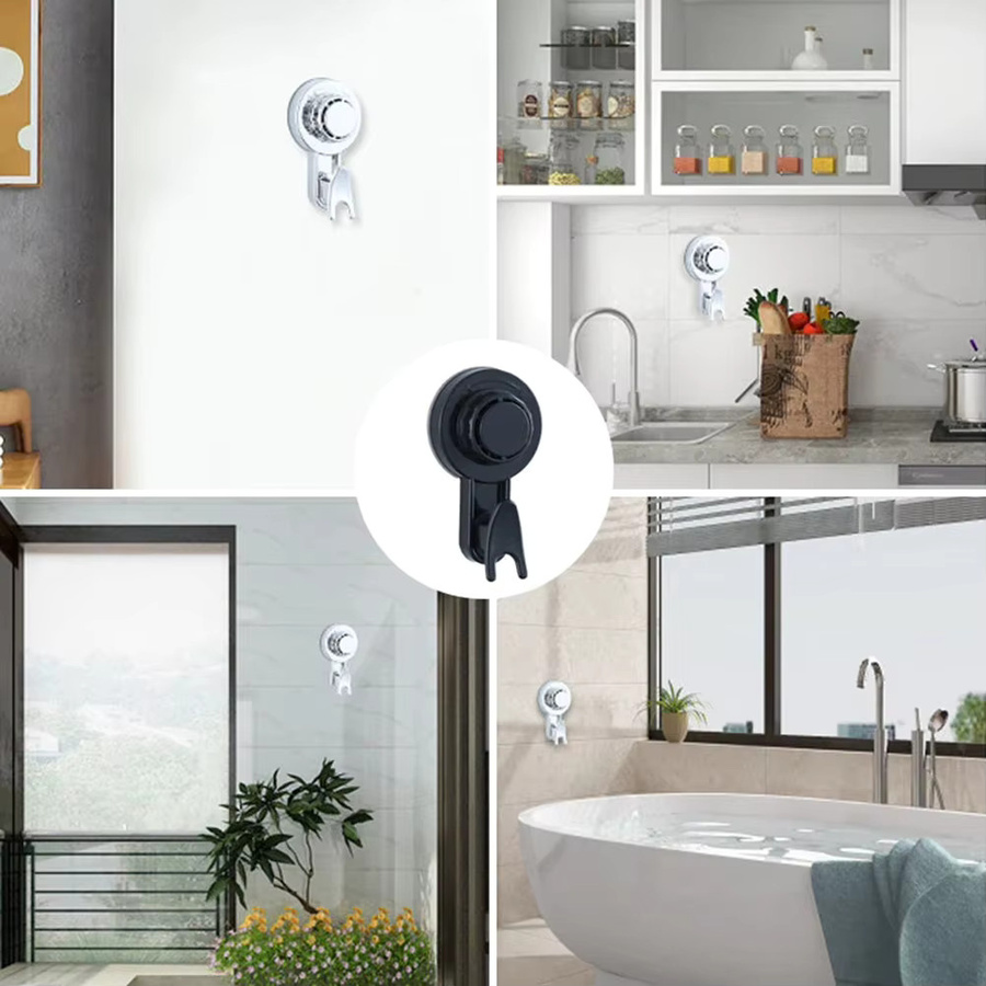 Multiyilego Saugnapf-Haken aus Kunststoff, schwarz und transparent, wiederverwendbare Vakuum-Haken für Glas, Küche und Badezimmer - Bild 4