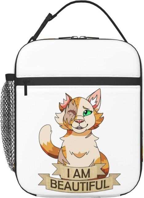 Fancy Style Studio Warrior Cats Isoliertes Lunchpaket für Damen und Kinder, Auslaufsichere Thermische Brotdose in Weiß - Bild 1