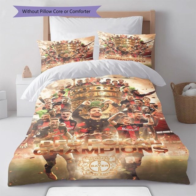 Bayer 04 Leverkusen Bettwäsche Set mit Teppichmuster, Multicolor, B/H: 200 x 200 cm - Bild 1
