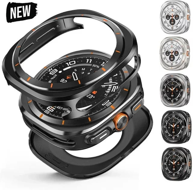 JBAILI Schutzhülle Aluminiumlegierung, Samsung Galaxy Watch Ultra 47 mm, Hellgrau - Bild 1