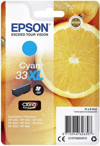 Epson Druckerpatrone T3362 33XL Cyan Original Inkjet Tintenpatrone - Bild 1