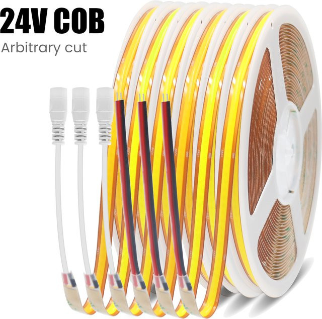 GAHADA COB LED-Streifenlicht mit 720 LEDs, flexibler LED-Band mit Klebeband, 24 V, schneidbar - Bild 1